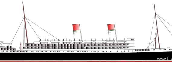 Ship SS Duilio [Ocean Liner] (1916) - drawings, dimensions, pictures